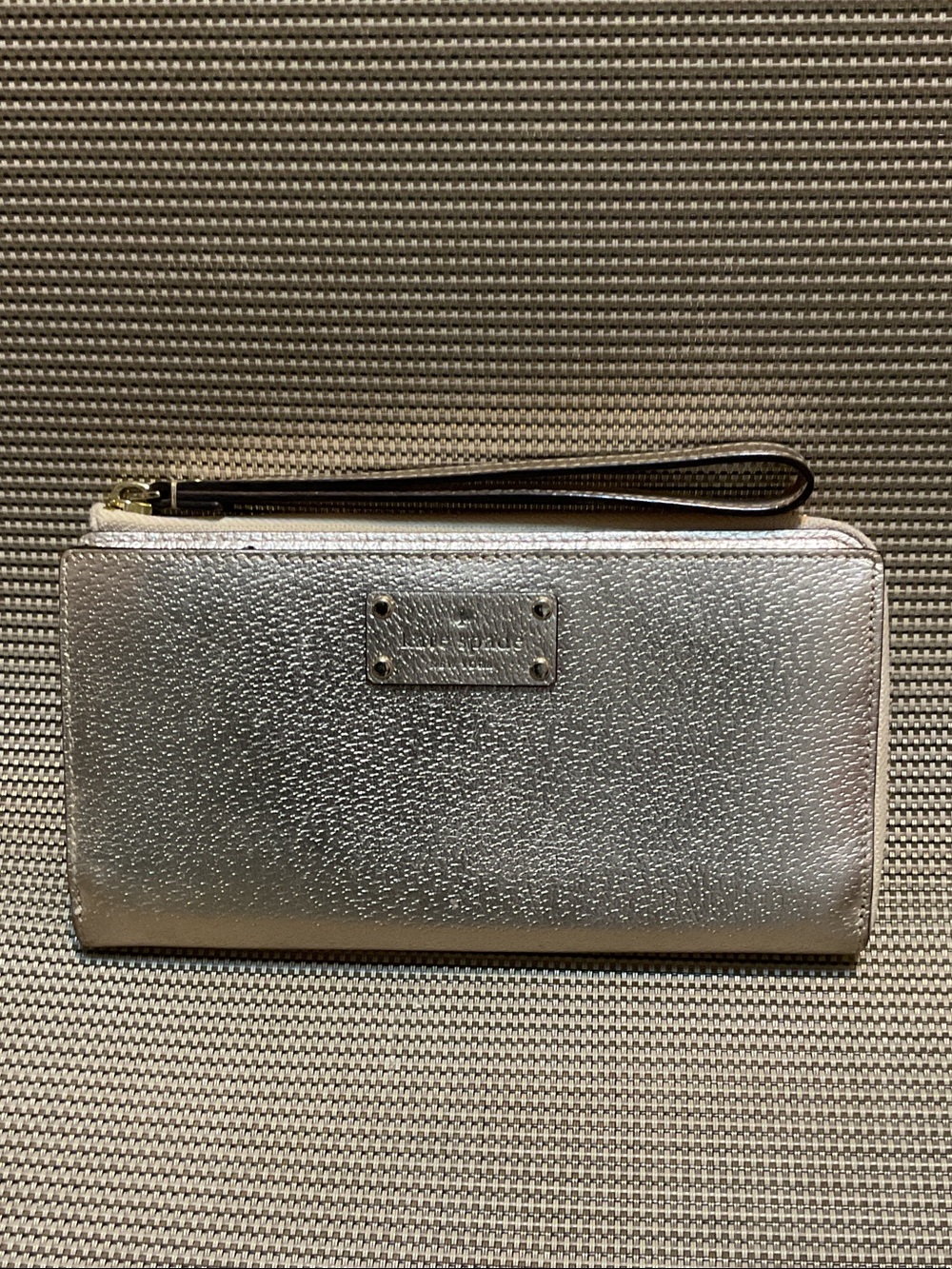 kate spade Rose Gold Textured Leather Wristlet